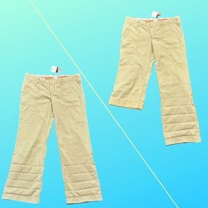 American Eagle Y2K Khaki Pinstripe Roll-Up Pants